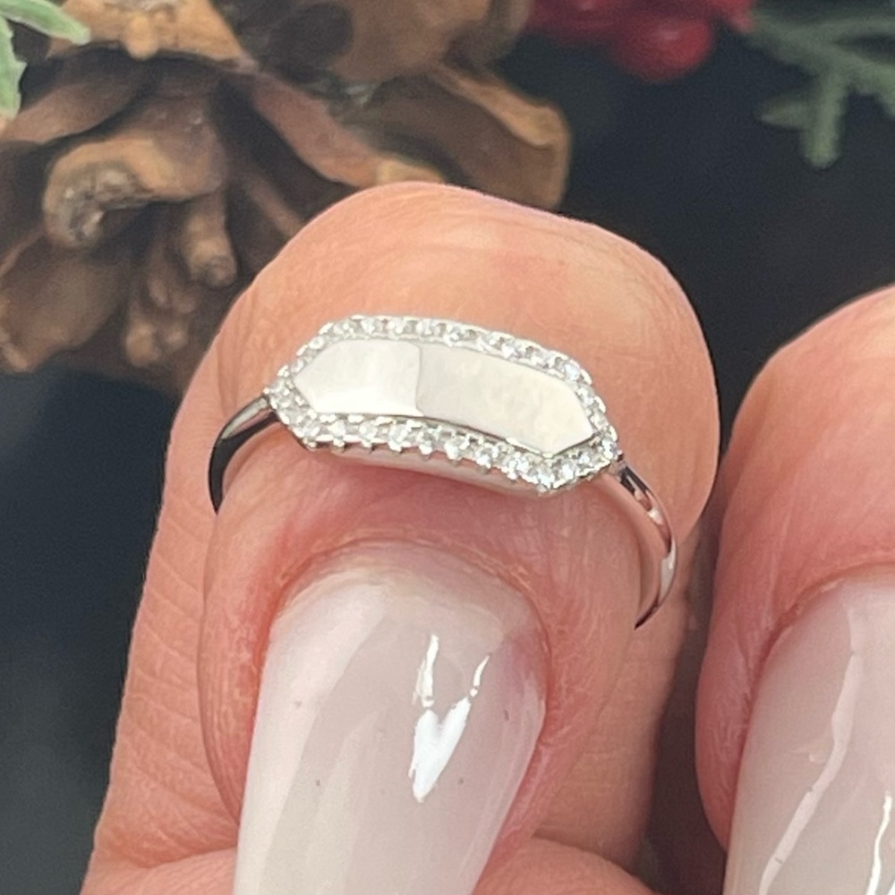 Solid 925 Silver Dainty Mirror Ring Size 5,6,7,8,9 - image 2